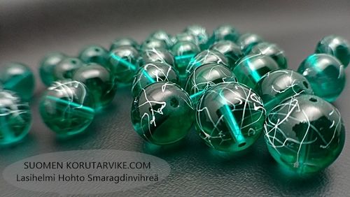 Glass bead Hohto 10mm emerald green 50g