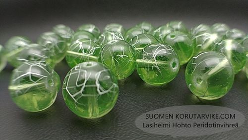 Glaspärla Hohto 10mm peridot grön 50g