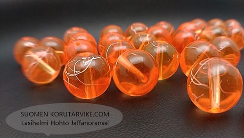 Glass bead Hohto 10mm Jaffa orange 50g