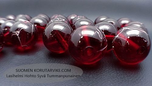 Glass bead Hohto 14mm dark red 15 pcs