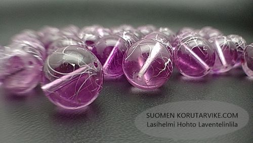 Glass bead Hohto 14mm lavender purple 15 pcs