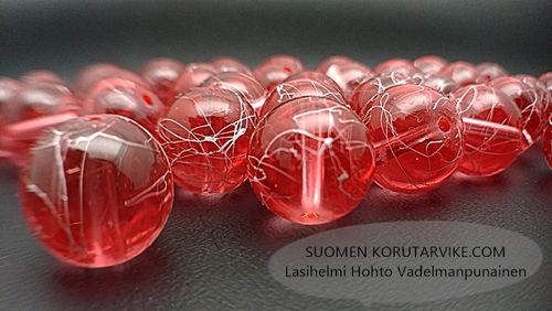 Glass bead Hohto 14mm raspberry red 15 pcs