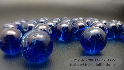 Glaspärla Hohto 14mm safirblå 15st