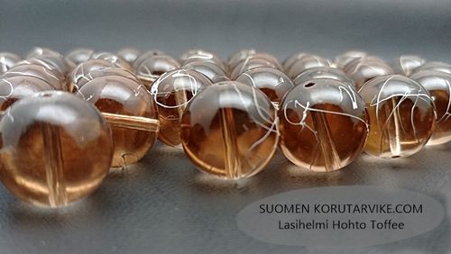 Glass bead Hohto 14mm toffee brown 15 pcs