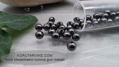 Metallpärlor 4mm mörk gun metall 15g ca 150st