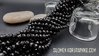 Lasihelmi kristalli 4mm Abacus musta nauha