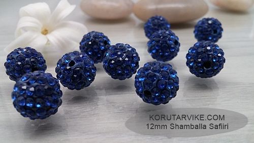 Shamballa 12mm safiirin sininen 1kpl