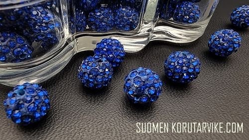 Shamballa-pärla 12mm safirblå 4st