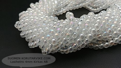 Glass bead 4mm clear AB (color09) strand