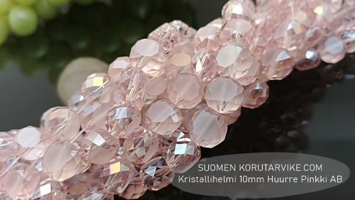 Glaspärla Kristall 10mm Frost pink AB 10st