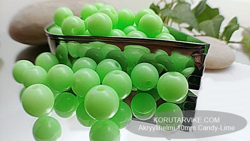 Akryylihelmi 10mm Candy-Lime 23g (n. 50kpl)