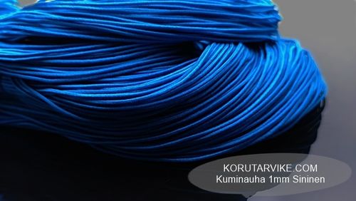 Gummitråd 1mm Blå ca 26m