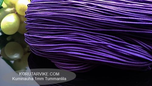 Gummitråd 1mm mörk lila ca 26m