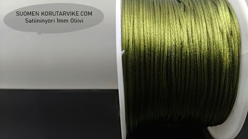 Satinsnöre 1mm Oliv 15m