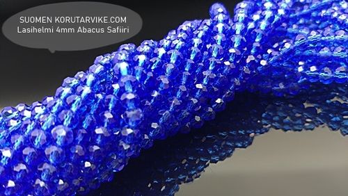 Glaspärla Crystal Abacus 4mm safirblå band