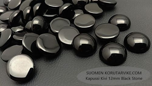 Kapussi Kivi 12mm Black Stone 2kpl