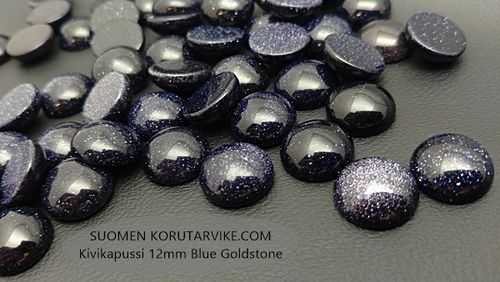 Cabochon gemstone 12mm Blue Goldstone 2pcs