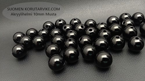 Akrylpärlor 10mm svart 30g ca 57st