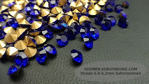 Strass 6.0-6.2mm Safirblå 20kpl