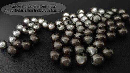 Acrylic bead 8mm reflective gray 20pcs