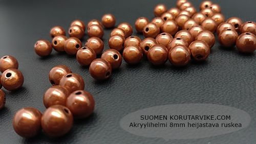 Acrylic bead 8mm reflective brown 20pcs