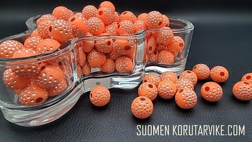 Acrylic bead 10mm Säihky orange 25g about 54pc