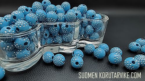 Acrylic bead 10mm Säihky blue 25g about 54pc