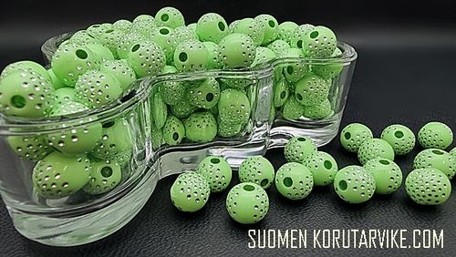 Acrylic bead 10mm Säihky lime 25g about 54pc