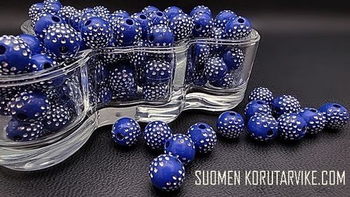Acrylic bead 10mm Säihky dark blue 25g about 54pc