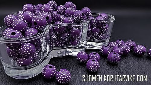 Acrylic bead 10mm Säihky purple 25g about 54pc