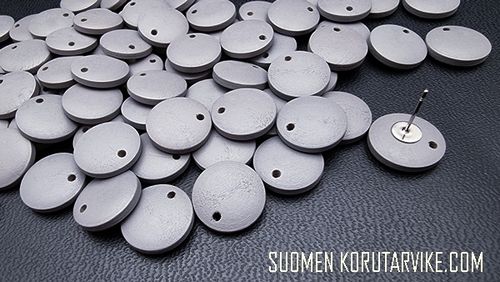 Wood pendants 15mm round gray 10pc