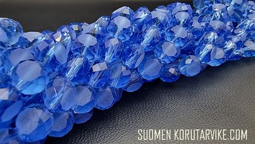 Glaspärla Kristall 10mm Frost blå 10st