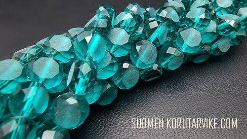 Lasihelmi Kristalli 10mm Huurre emerald 10kpl