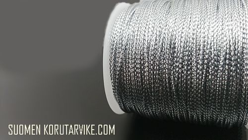 Fibertråd 1mm silver 10m